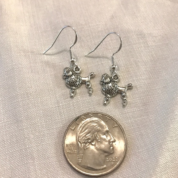 Poodle Silver Earrings Sterling - Picture 3 of 4